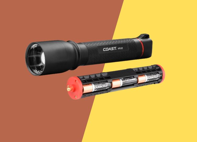 Coast HP550 flashlight uses nine AA batteries
